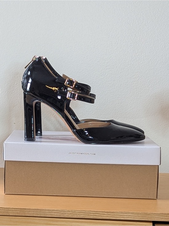 Jessica Simpson Shoes - Jessica Simpson Black Patent Double-Strap Mary Jane Heels
